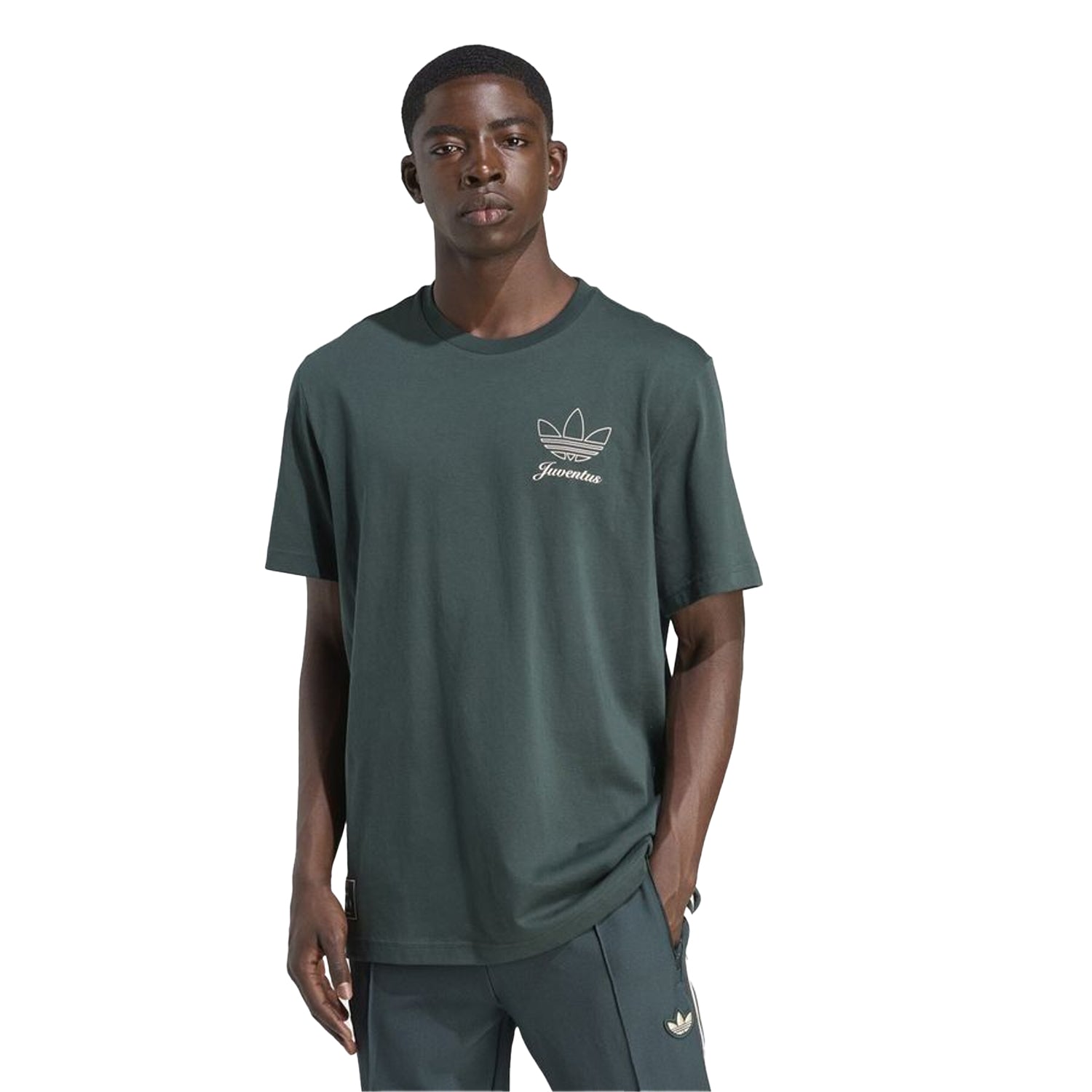 Green - Side - Adidas Unisex Adult Terrace Icons Juventus FC T-Shirt