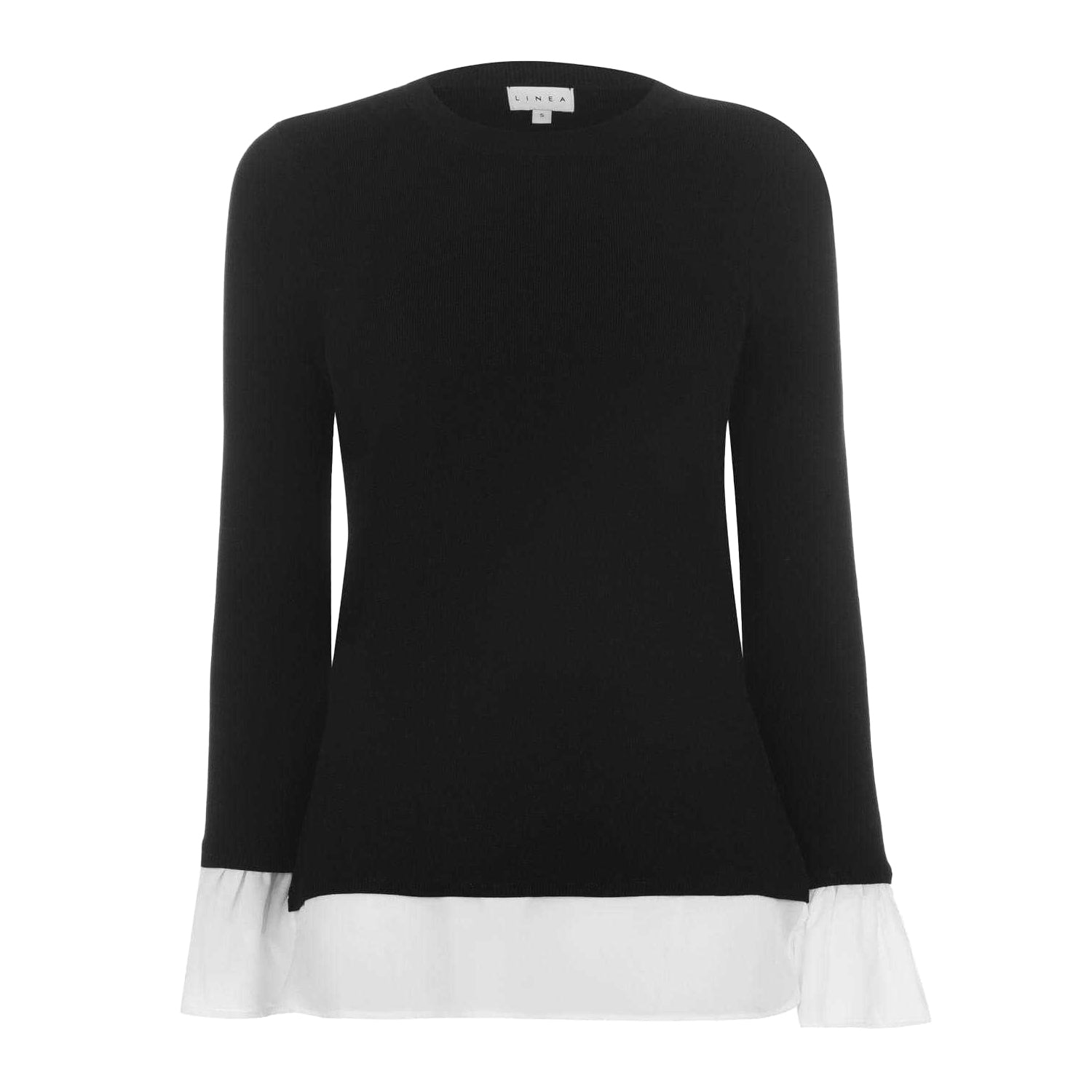 Black - Front - Linea Womens-Ladies 2 in 1 Jumper