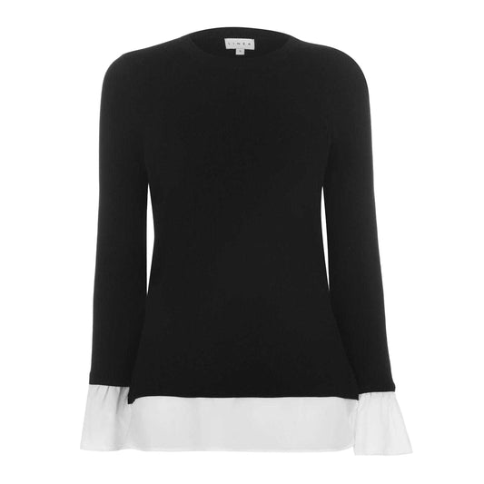 Black - Front - Linea Womens-Ladies 2 in 1 Jumper