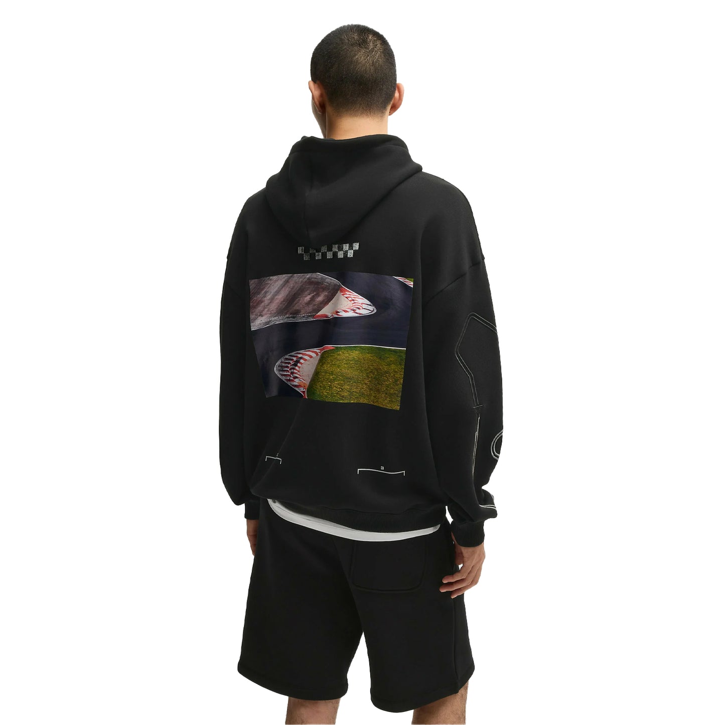 Black - Back - Hugo Mens Doad Back Print Oversized Hoodie