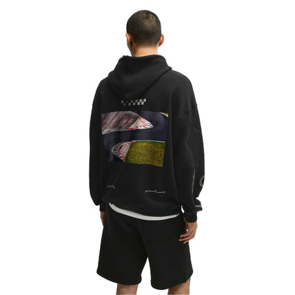 Black - Back - Hugo Mens Doad Back Print Oversized Hoodie