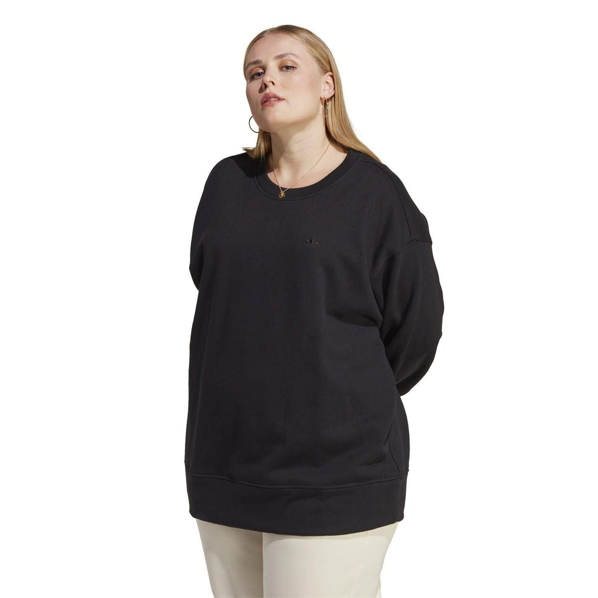 Black - Lifestyle - Adidas Womens-Ladies It Item Oversized Crop Sweatshirt