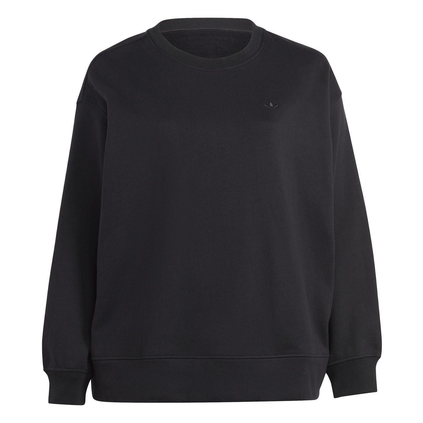 Black - Front - Adidas Womens-Ladies It Item Oversized Crop Sweatshirt