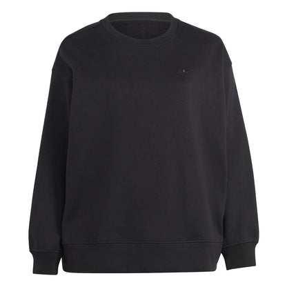 Black - Front - Adidas Womens-Ladies It Item Oversized Crop Sweatshirt