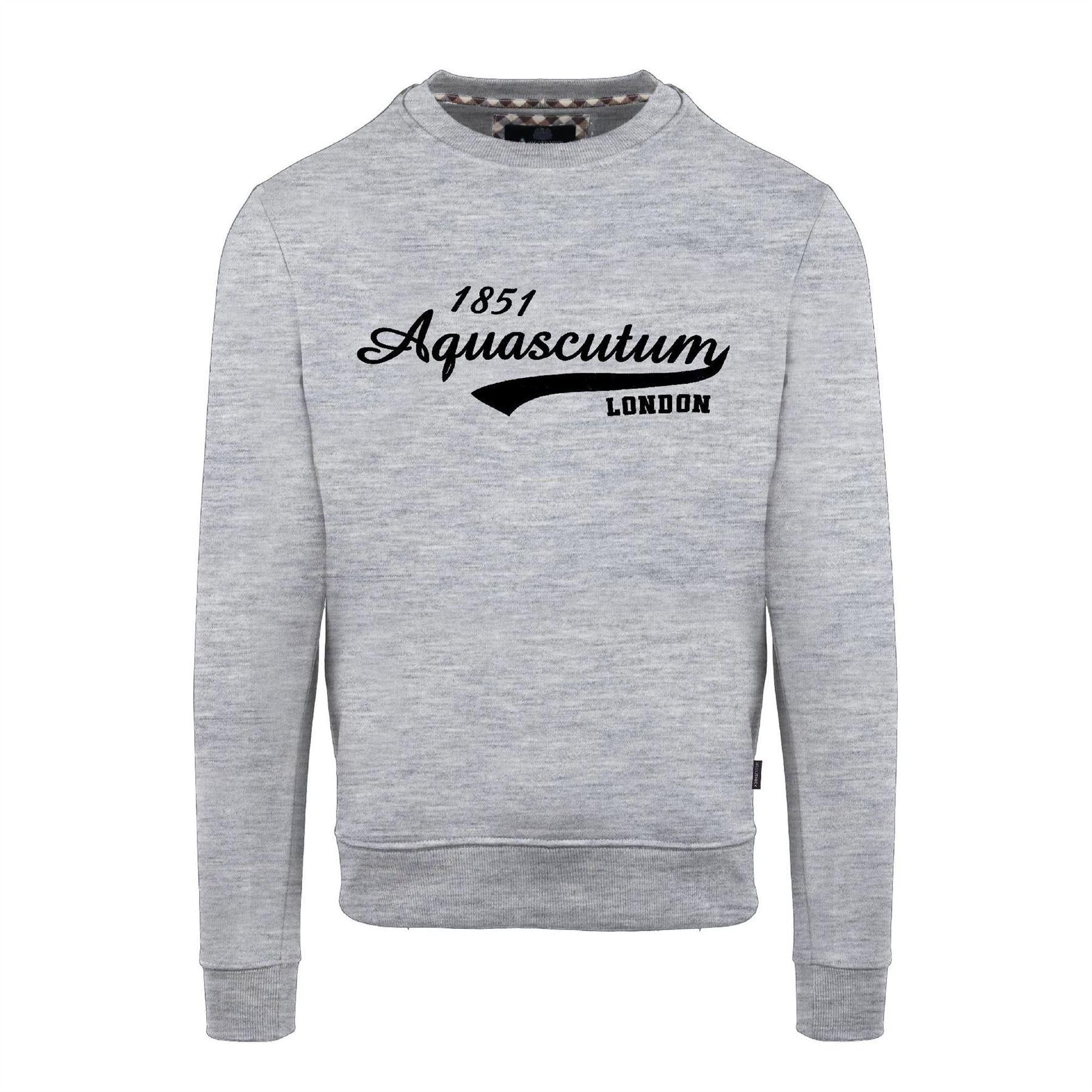 Grey - Front - Aquascutum Mens London Sweatshirt