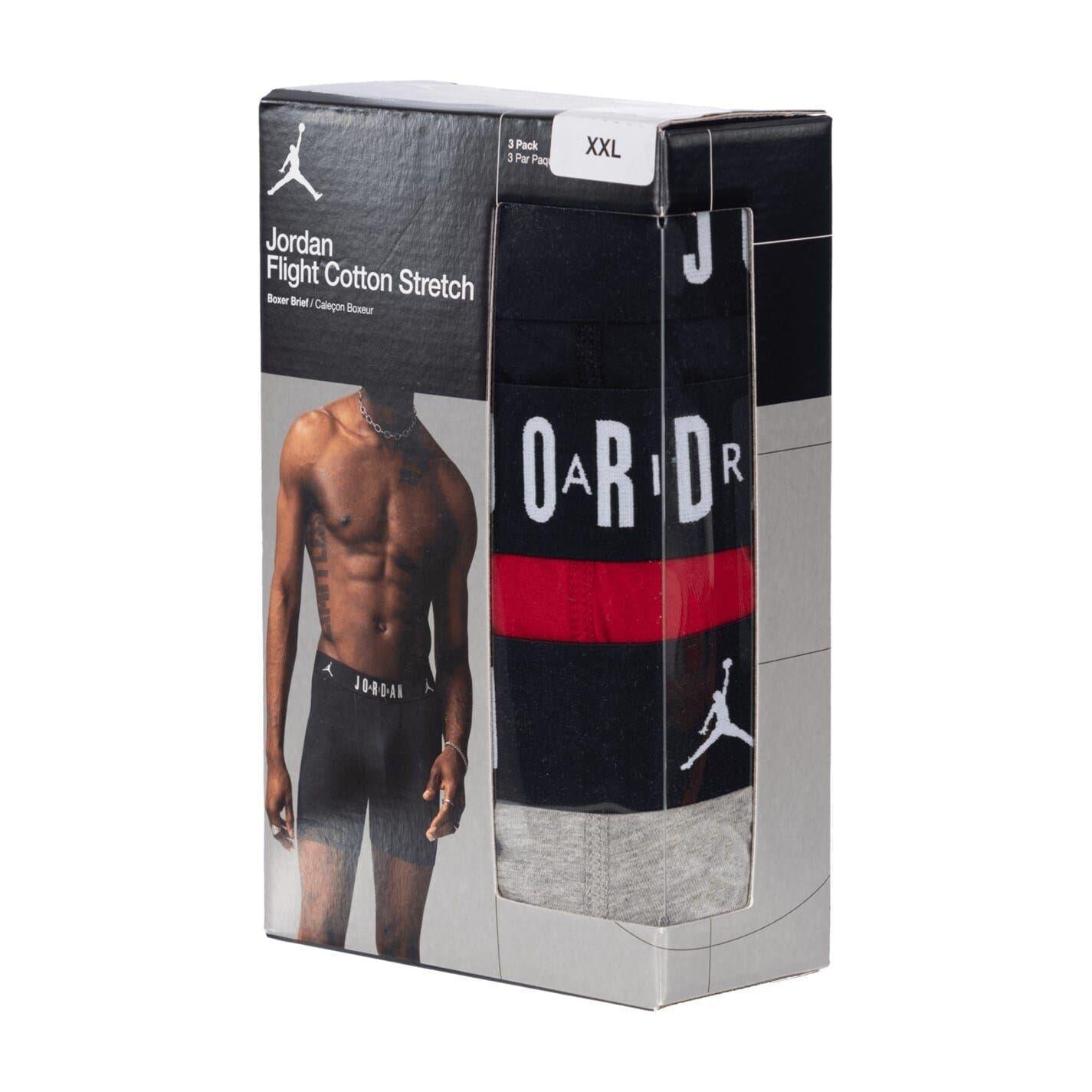 Black-Grey-Red - Back - Nike Boys Air Jordan Boxer Shorts (Pack of 3)
