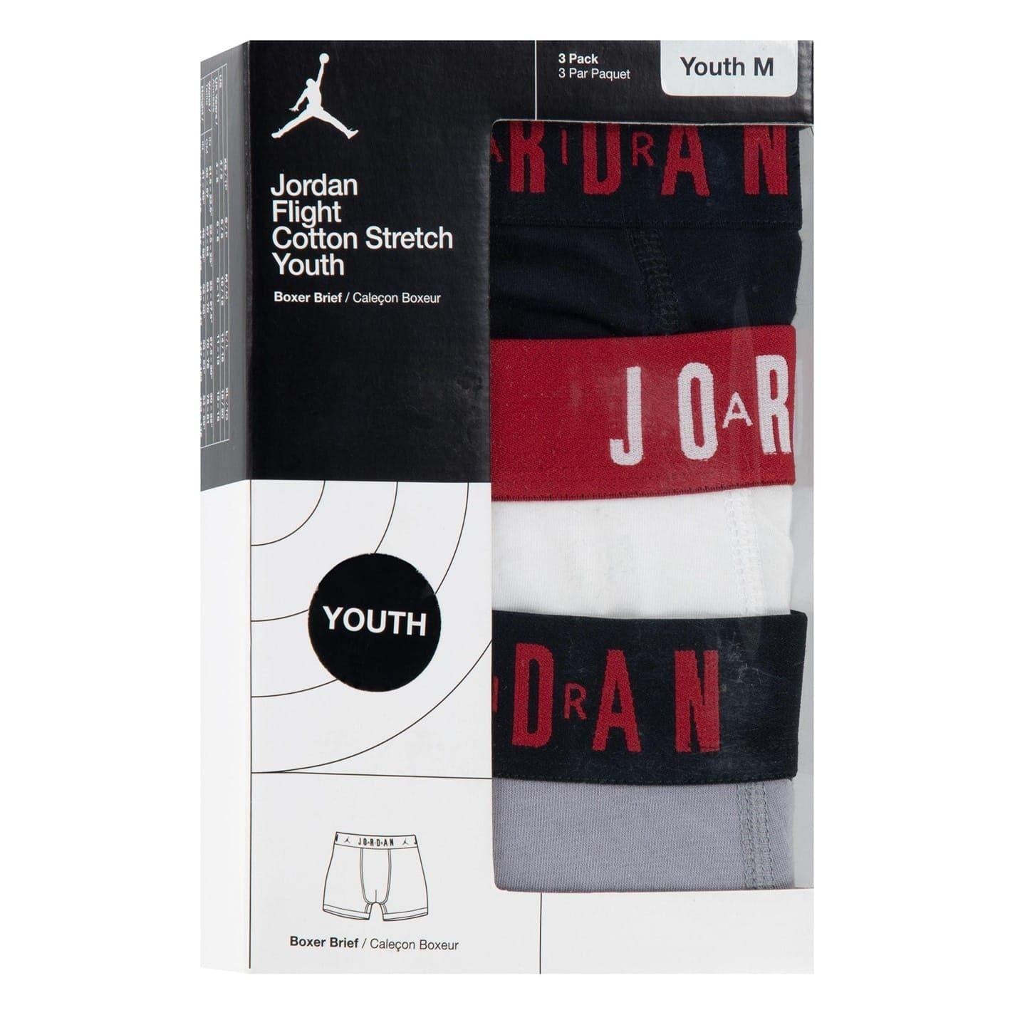Black-White - Back - Nike Boys Air Jordan Boxer Shorts (Pack of 3)