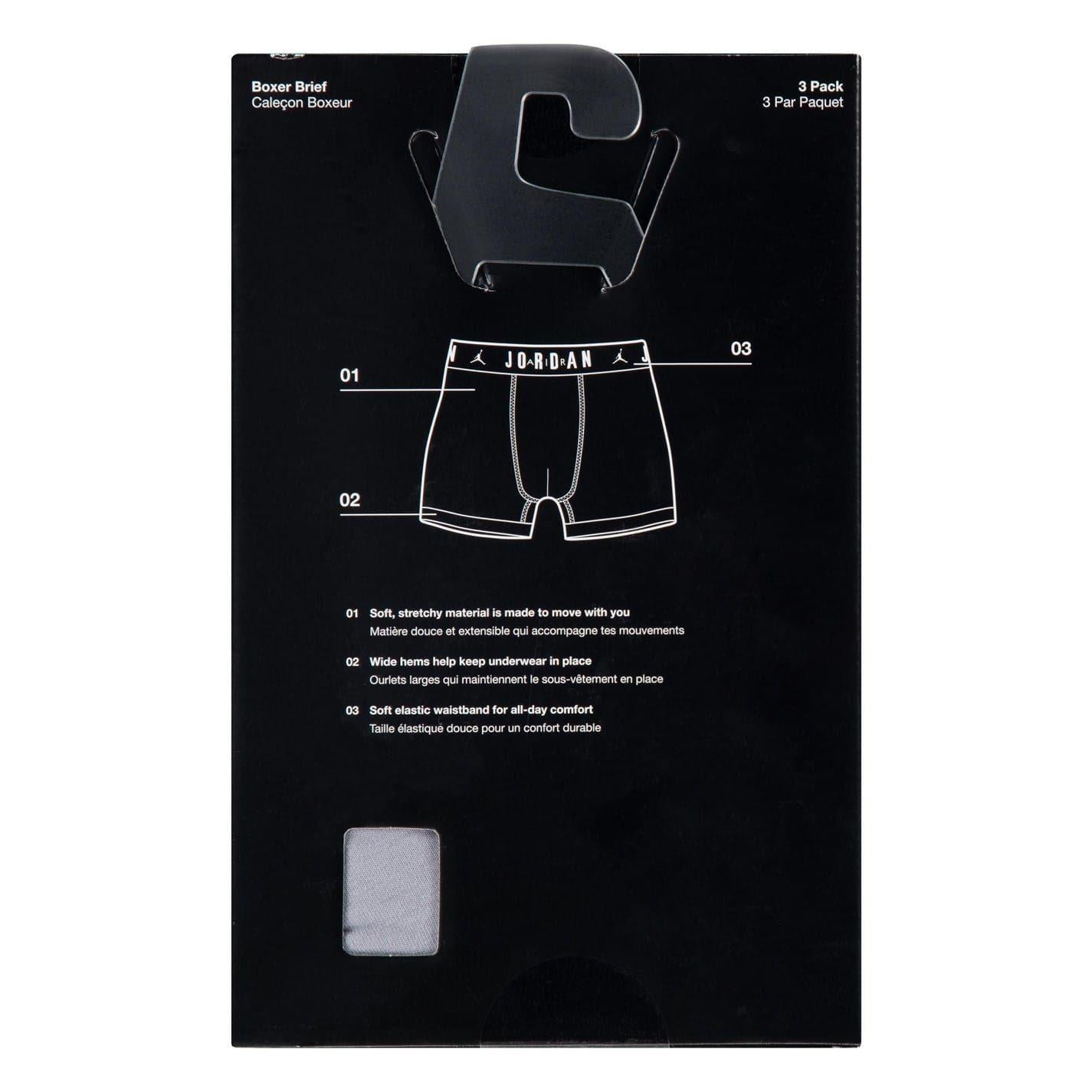 Black-White - Side - Nike Boys Air Jordan Boxer Shorts (Pack of 3)
