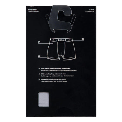 Black-White - Side - Nike Boys Air Jordan Boxer Shorts (Pack of 3)