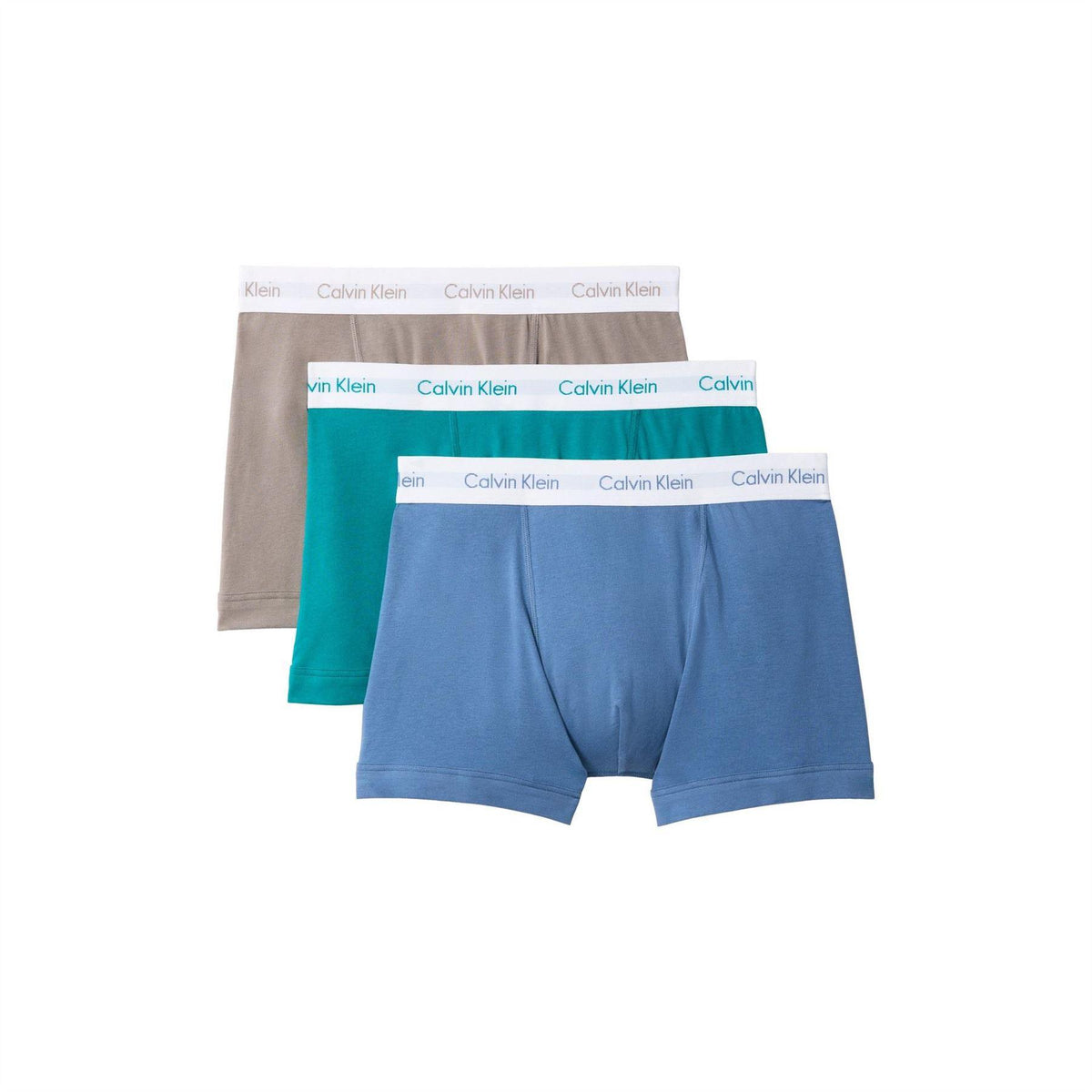 Blue-Green-Grey Bluish - Front - Calvin Klein Mens Boxer Shorts (Pack of 3)