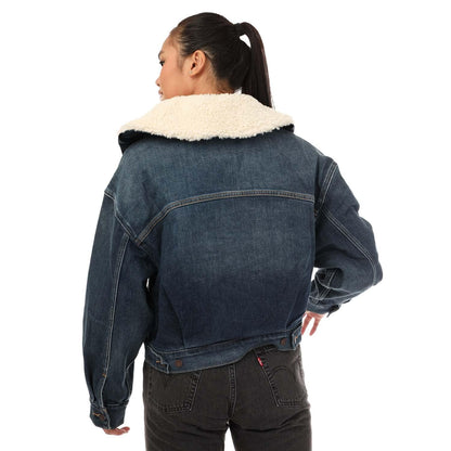 Denim - Back - Levis Womens-Ladies Baby Bubble Trucker Jacket
