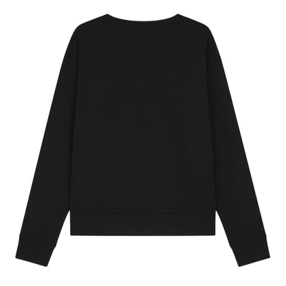 Black - Back - Hugo Womens-Ladies Unite Logo Relaxed Fit Long-Sleeved Pyjama Top