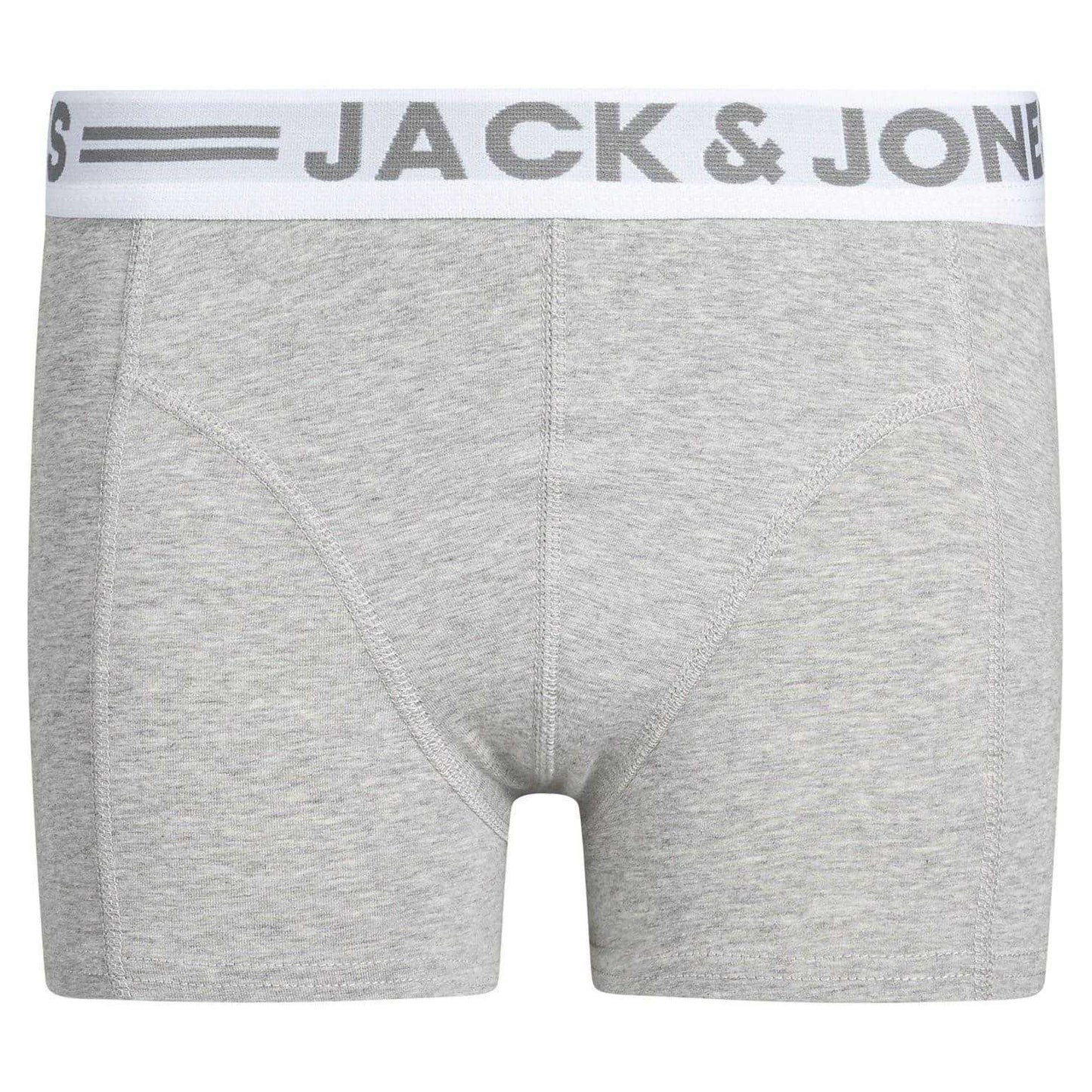 Light Grey Melange - Side - Jack And Jones Mens Sense Boxer Shorts (Pack of 3)