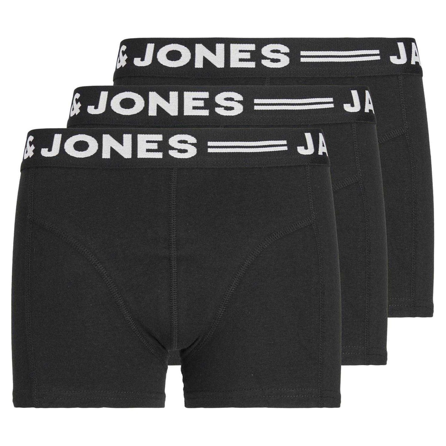 Black - Front - Jack And Jones Mens Sense Boxer Shorts (Pack of 3)