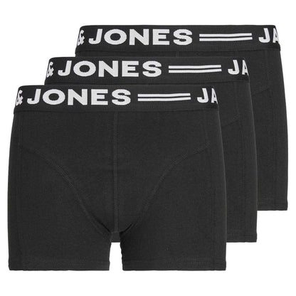 Black - Front - Jack And Jones Mens Sense Boxer Shorts (Pack of 3)