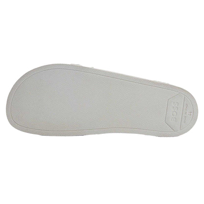White - Side - Boss Unisex Adult Bay Logo Synthetic Flat Slides