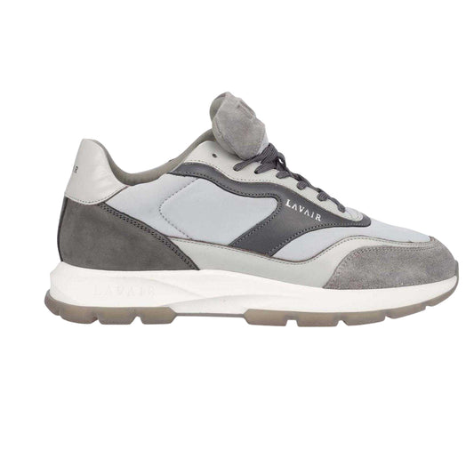 Grey - Front - Lavair Mens Aequora Leather Trainers