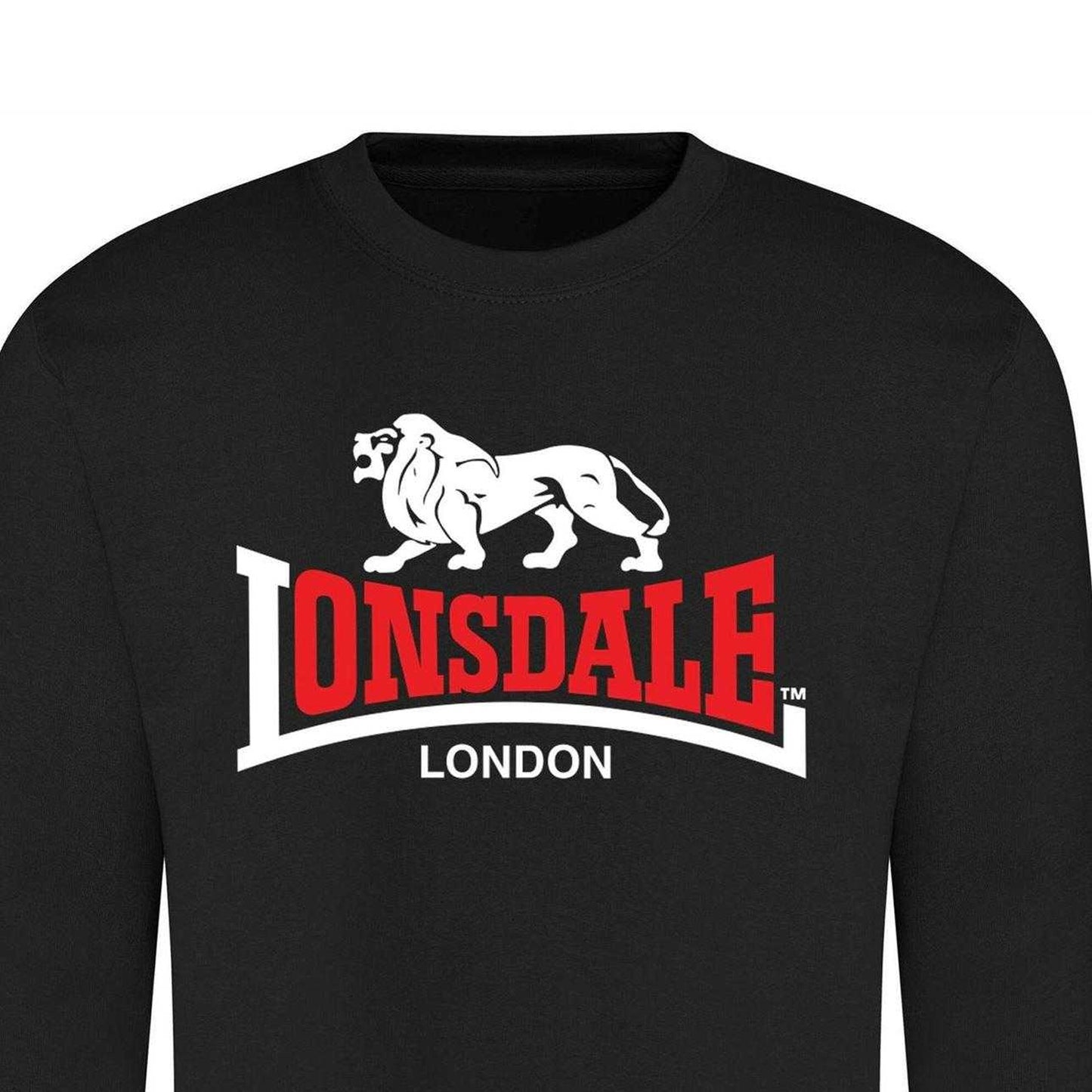 Black - Back - Lonsdale Unisex Adult Logo Tearaway Sweatshirt