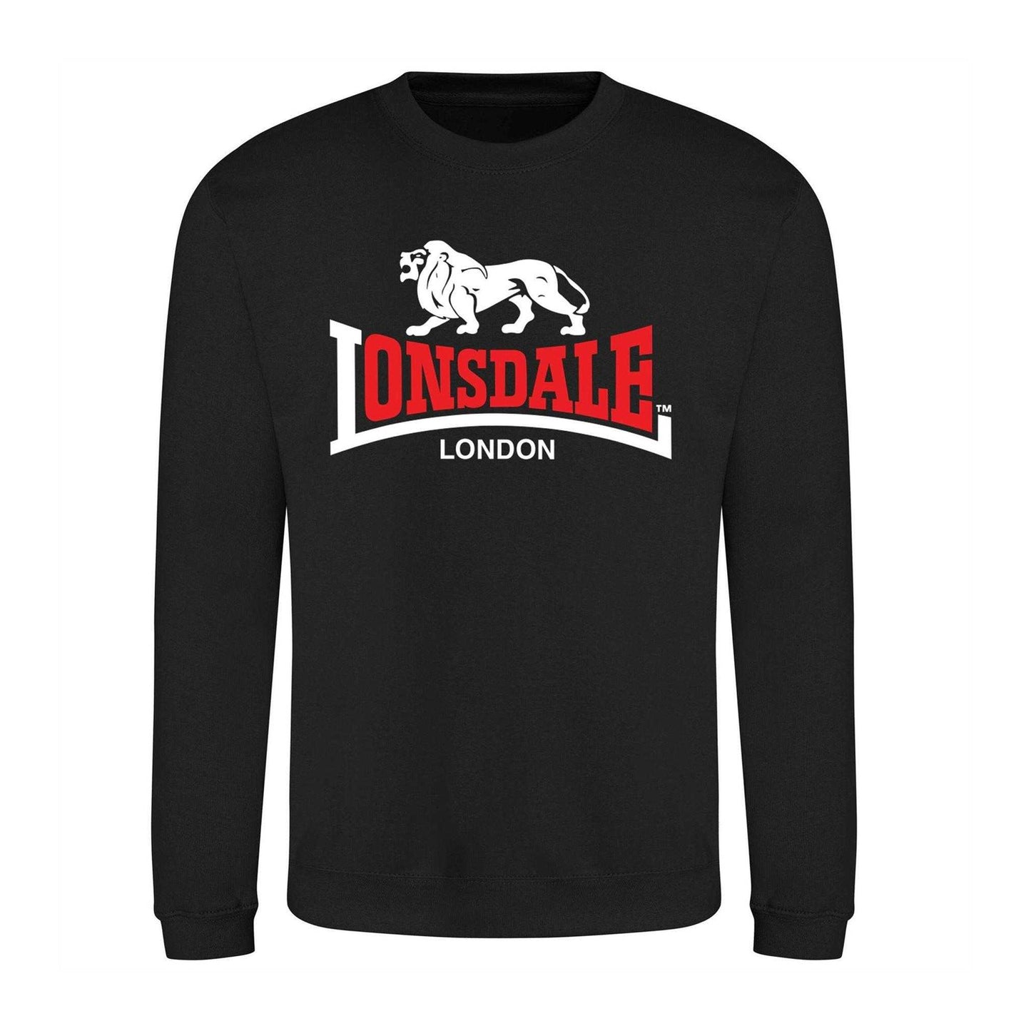 Black - Front - Lonsdale Unisex Adult Logo Tearaway Sweatshirt