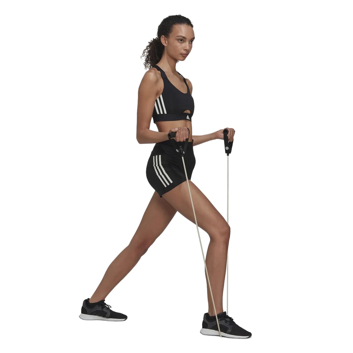 Black - Lifestyle - Adidas Womens-Ladies Hyperglam Triple Stripe Tight Shorts