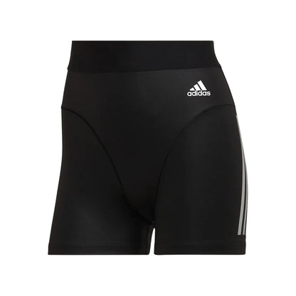 Black - Front - Adidas Womens-Ladies Hyperglam Triple Stripe Tight Shorts