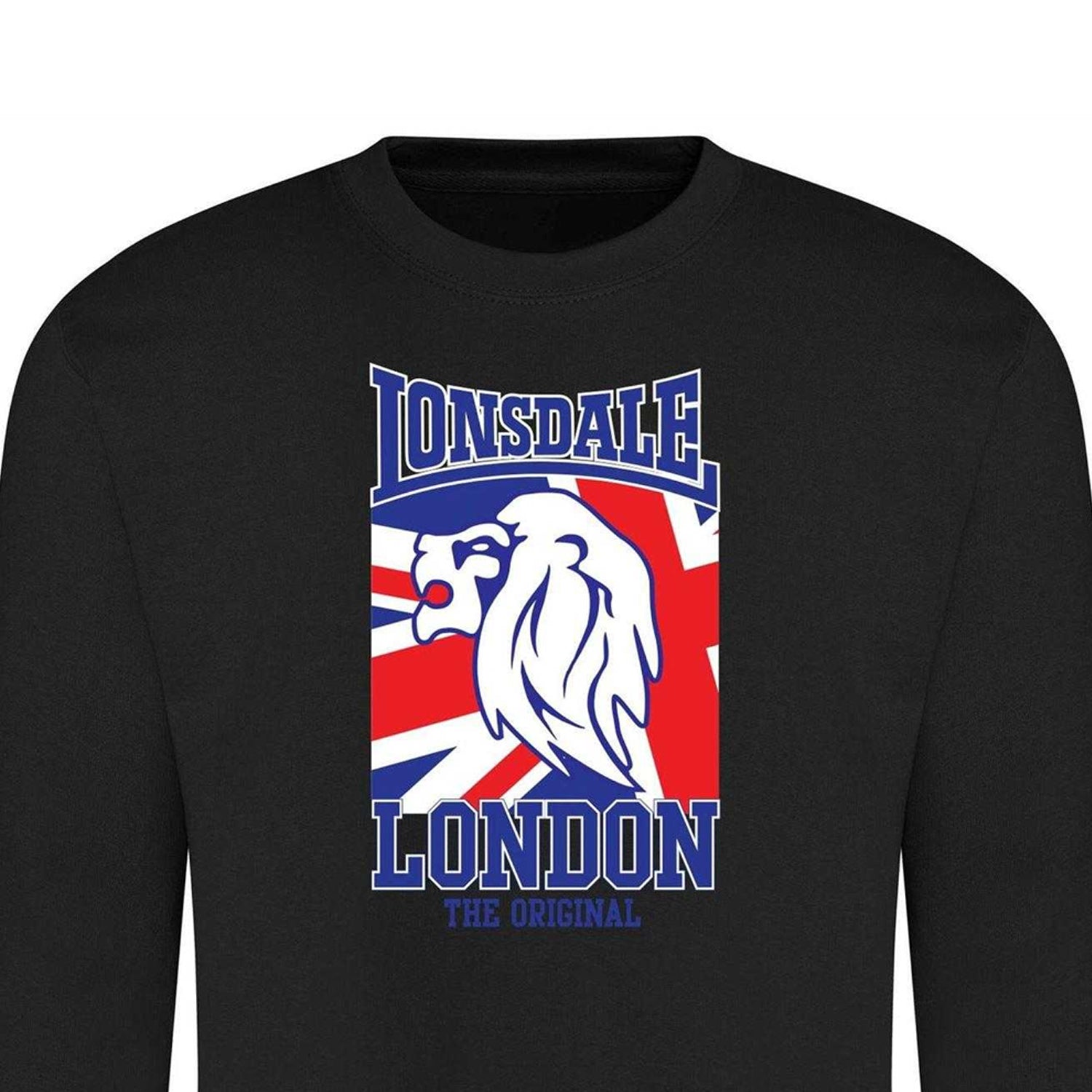 Black - Back - Lonsdale Unisex Adult Logo Sweatshirt