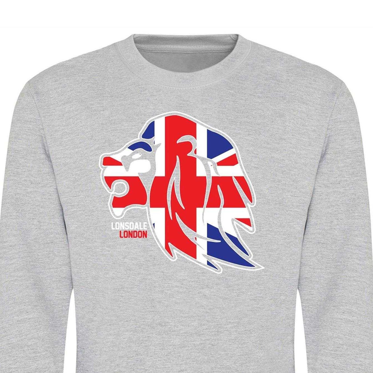 Grey - Back - Lonsdale Unisex Adult Logo Sweatshirt