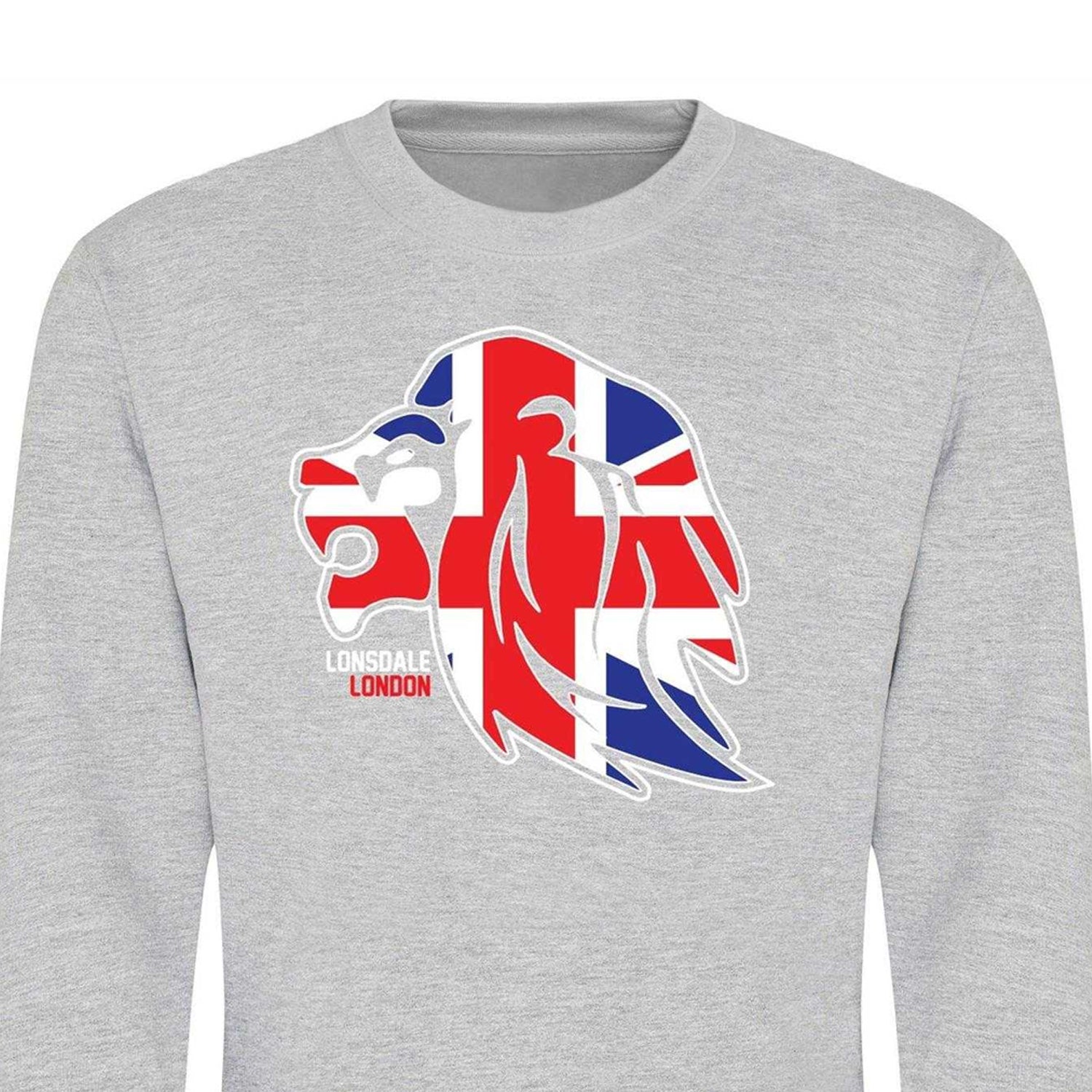 Grey - Back - Lonsdale Unisex Adult Logo Sweatshirt