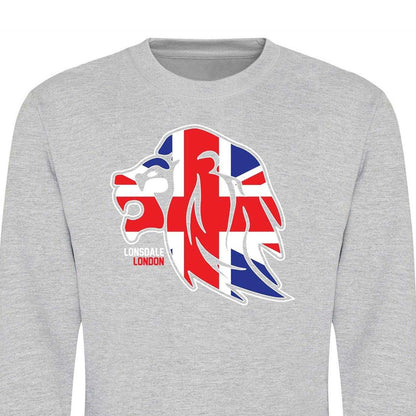 Grey - Back - Lonsdale Unisex Adult Logo Sweatshirt