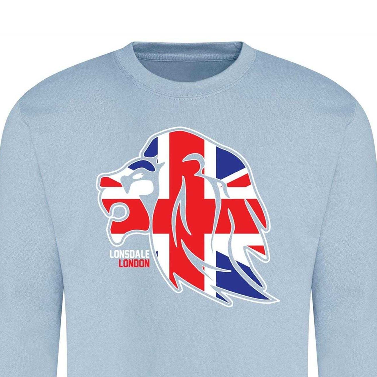 Sky Blue - Back - Lonsdale Unisex Adult Logo Sweatshirt