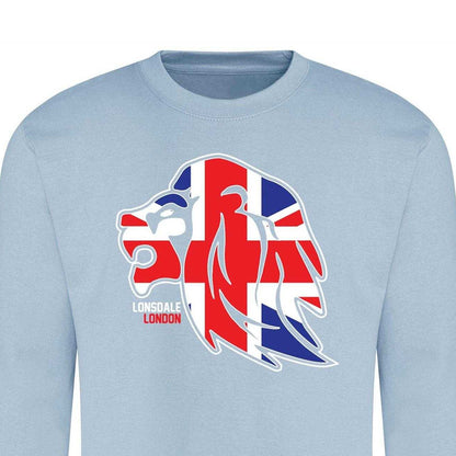 Sky Blue - Back - Lonsdale Unisex Adult Logo Sweatshirt