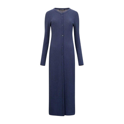 Blue - Front - French Connection Womens-Ladies Meera Ribbed Maxi Dress