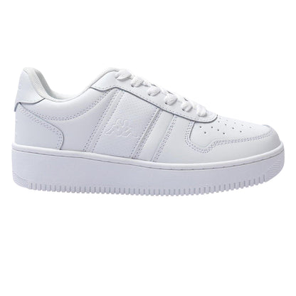 White - Front - Kappa Childrens-Kids La Morra Leather Platform Trainers