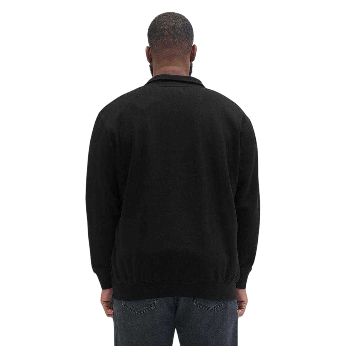 Black - Back - Jack And Jones Mens Soho Quarter Zip Sweatshirt