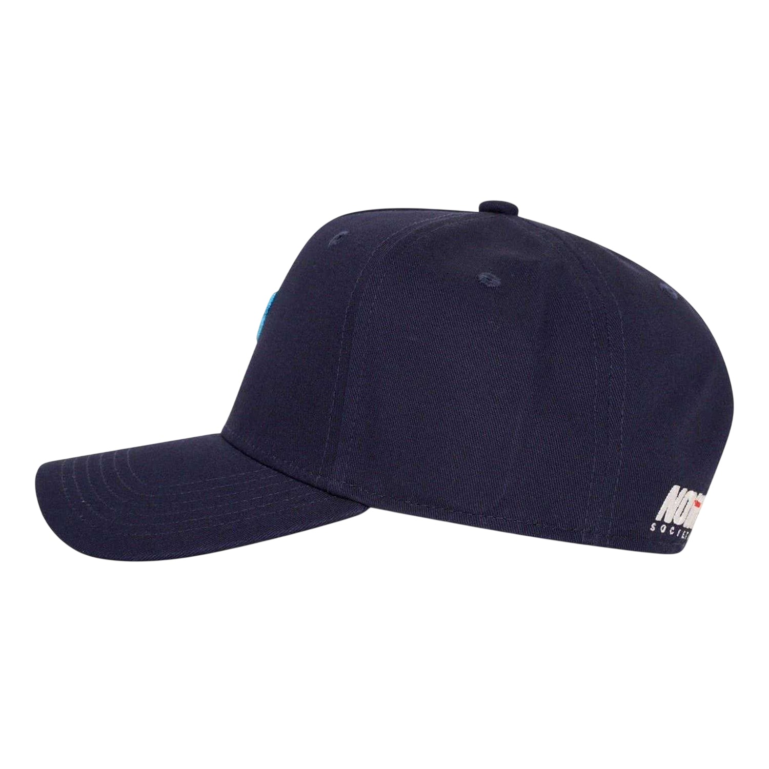Navy-Red - Back - Societe Noir Racer Logo Cotton Snapback Cap