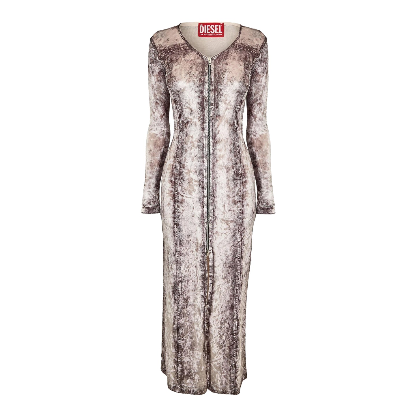 Black-Grey-Denim - Front - Diesel Womens-Ladies D-Martel Maxi Dress