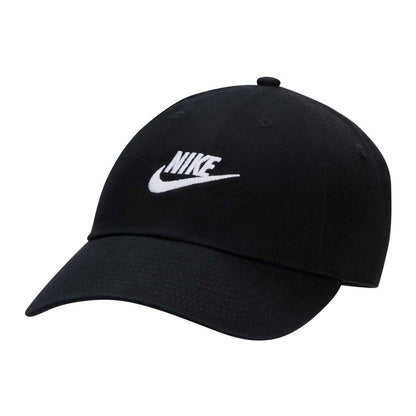 Black-White - Front - Nike Unisex Adult Heritage 86 Futura Washed Baseball Cap