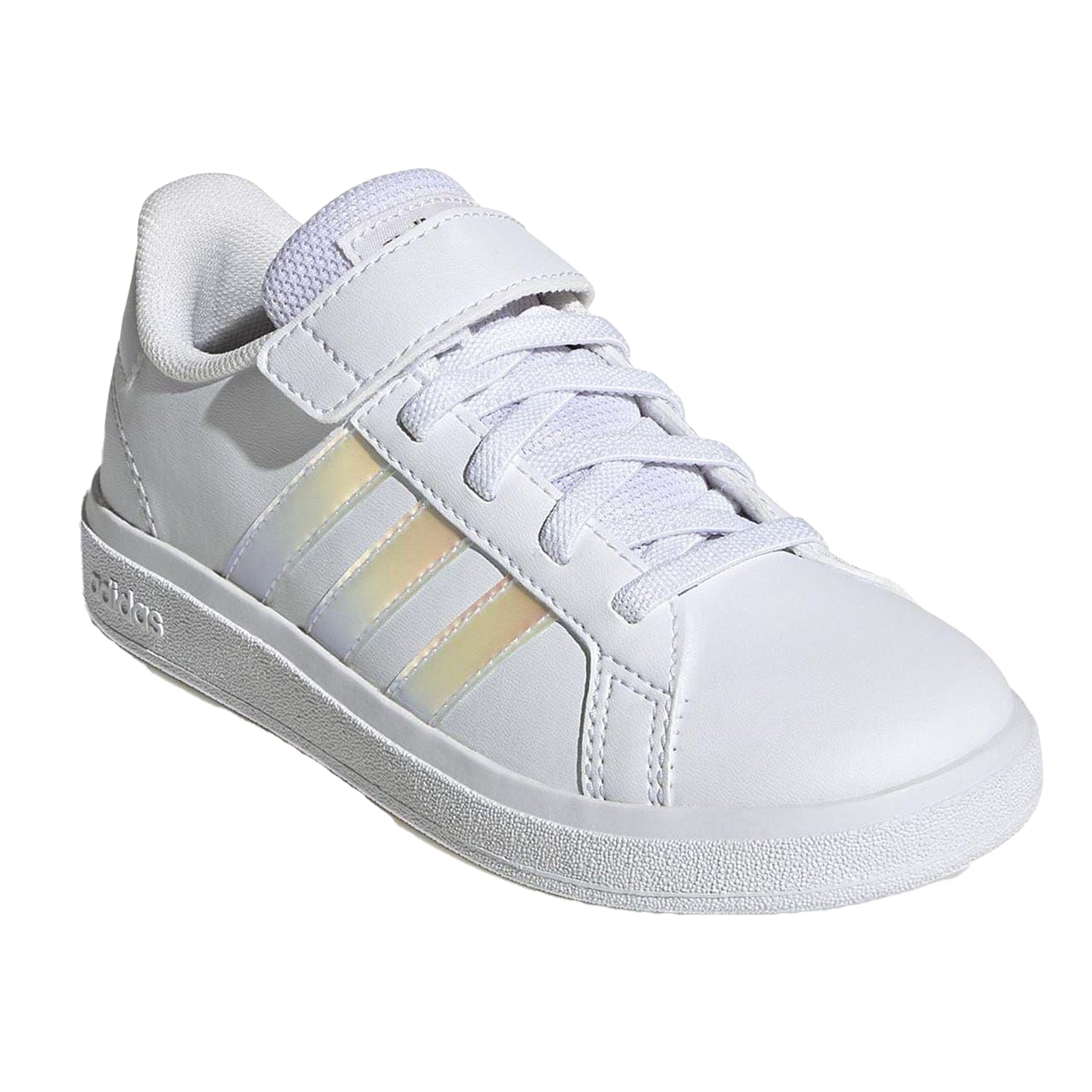 White-Iridescent - Lifestyle - Adidas Girls Grand Court 2.0 Flat Trainers