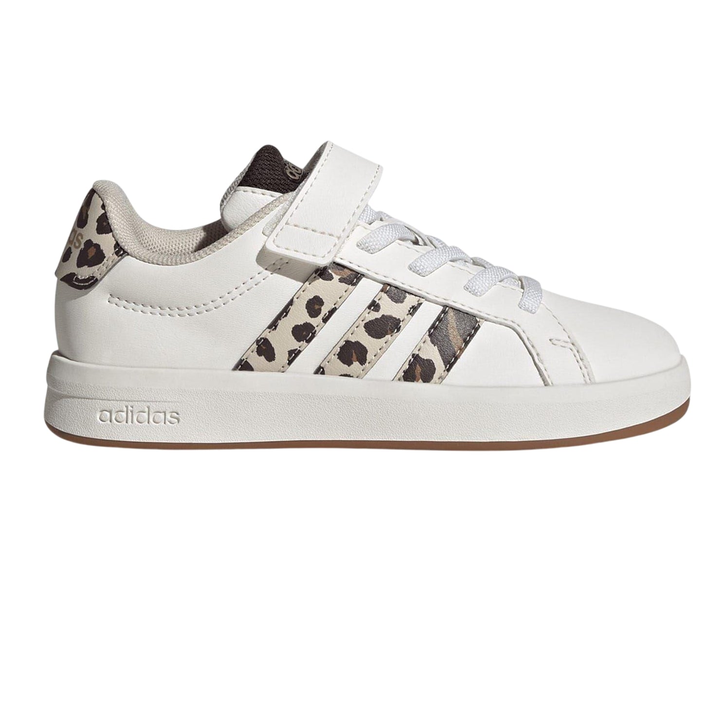 White-Animalier - Front - Adidas Girls Grand Court 2.0 Flat Trainers
