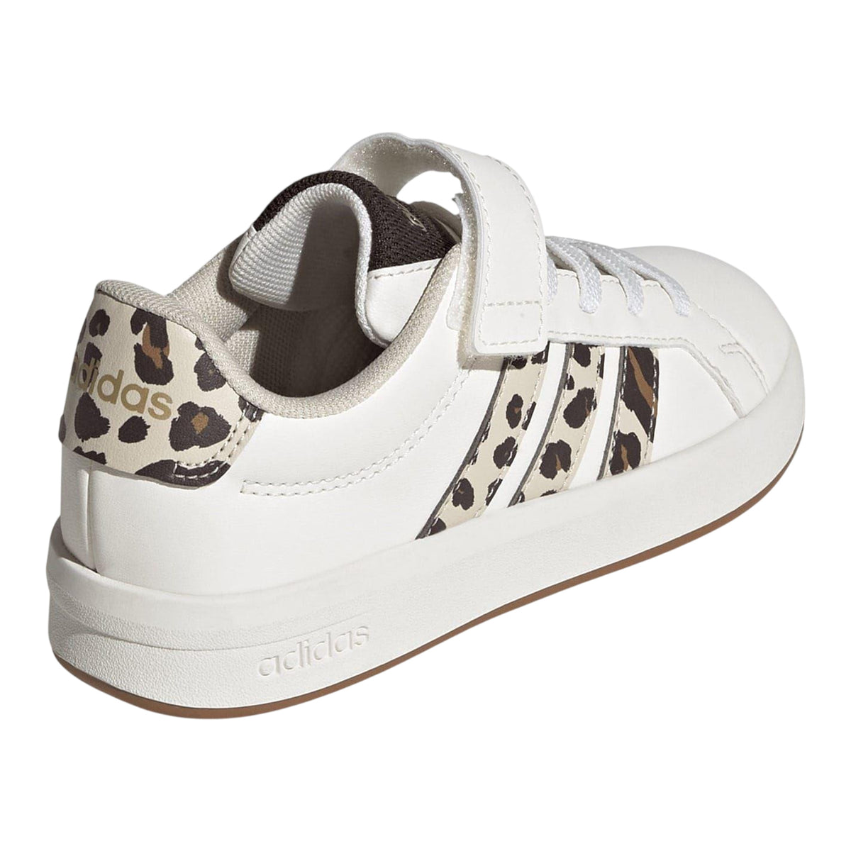 White-Leopard - Back - Adidas Girls Grand Court 2.0 Flat Trainers