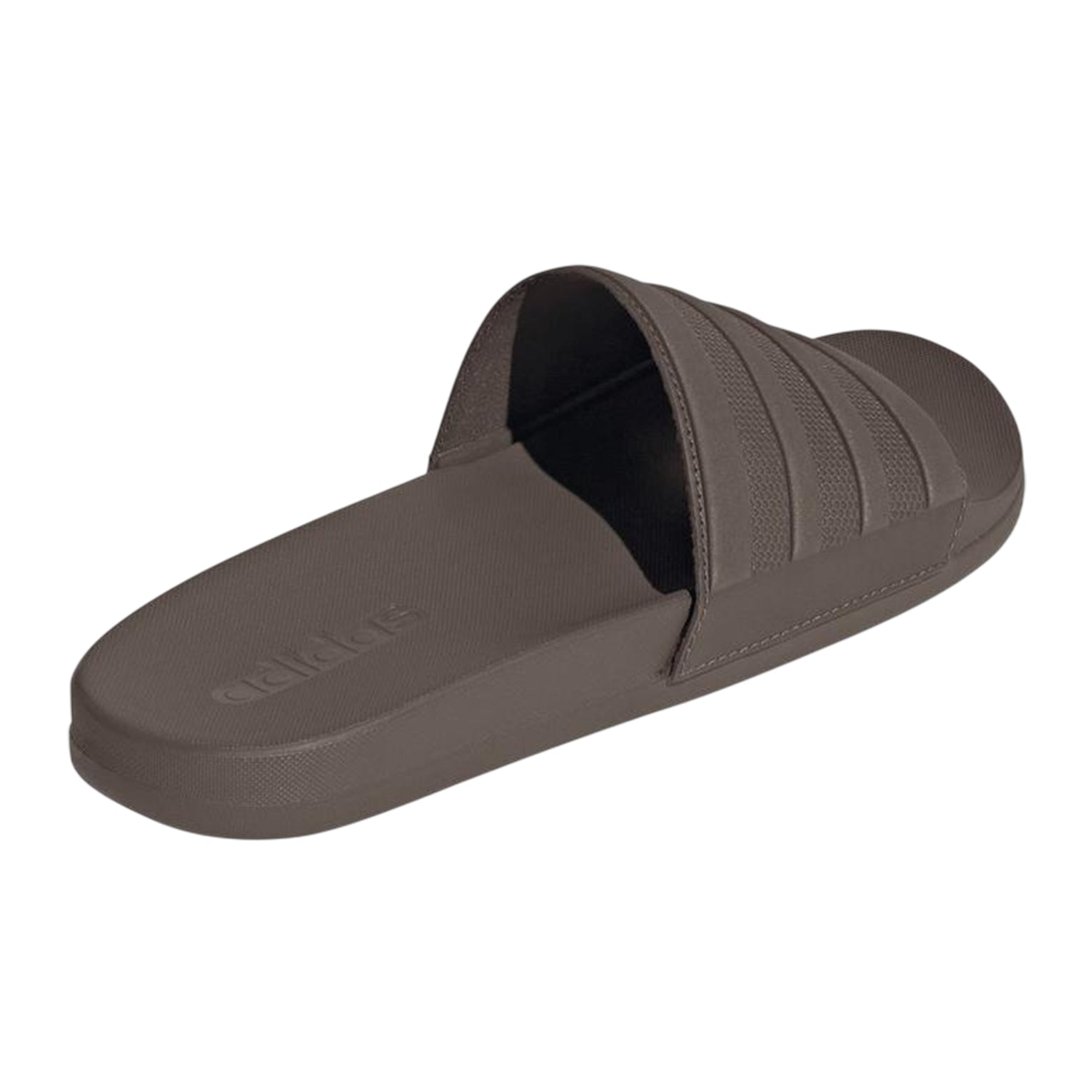 Olive Strata - Back - Adidas Mens Adilette Comfort 3 Stripes Flat Slides