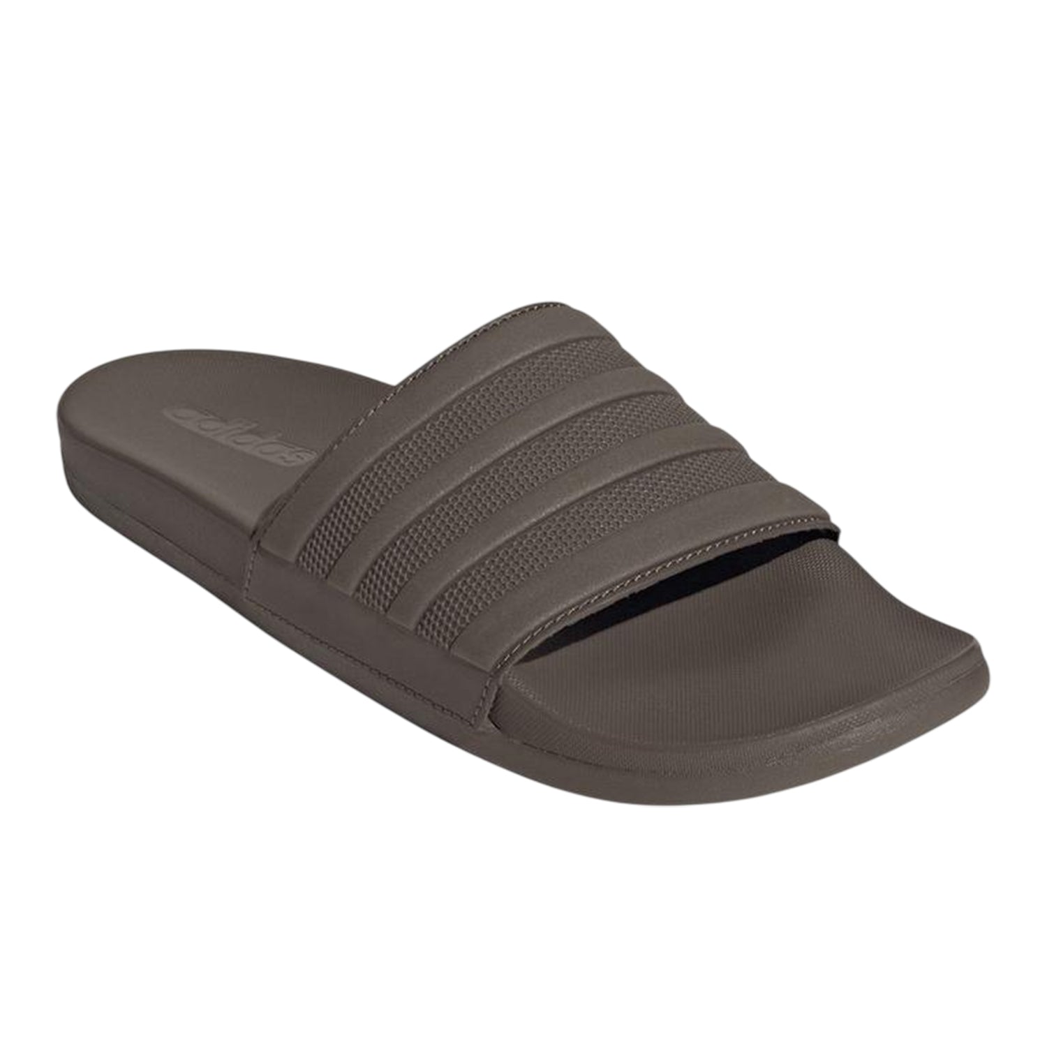 Olive Strata - Side - Adidas Mens Adilette Comfort 3 Stripes Flat Slides