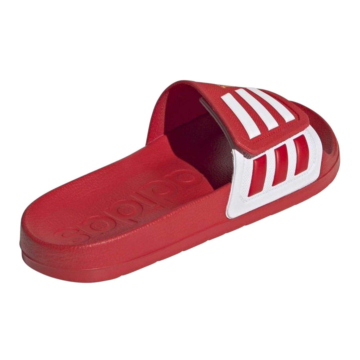 Vivid Red-White - Back - Adidas Womens-Ladies Adilette Triple Stripe Synthetic Slides