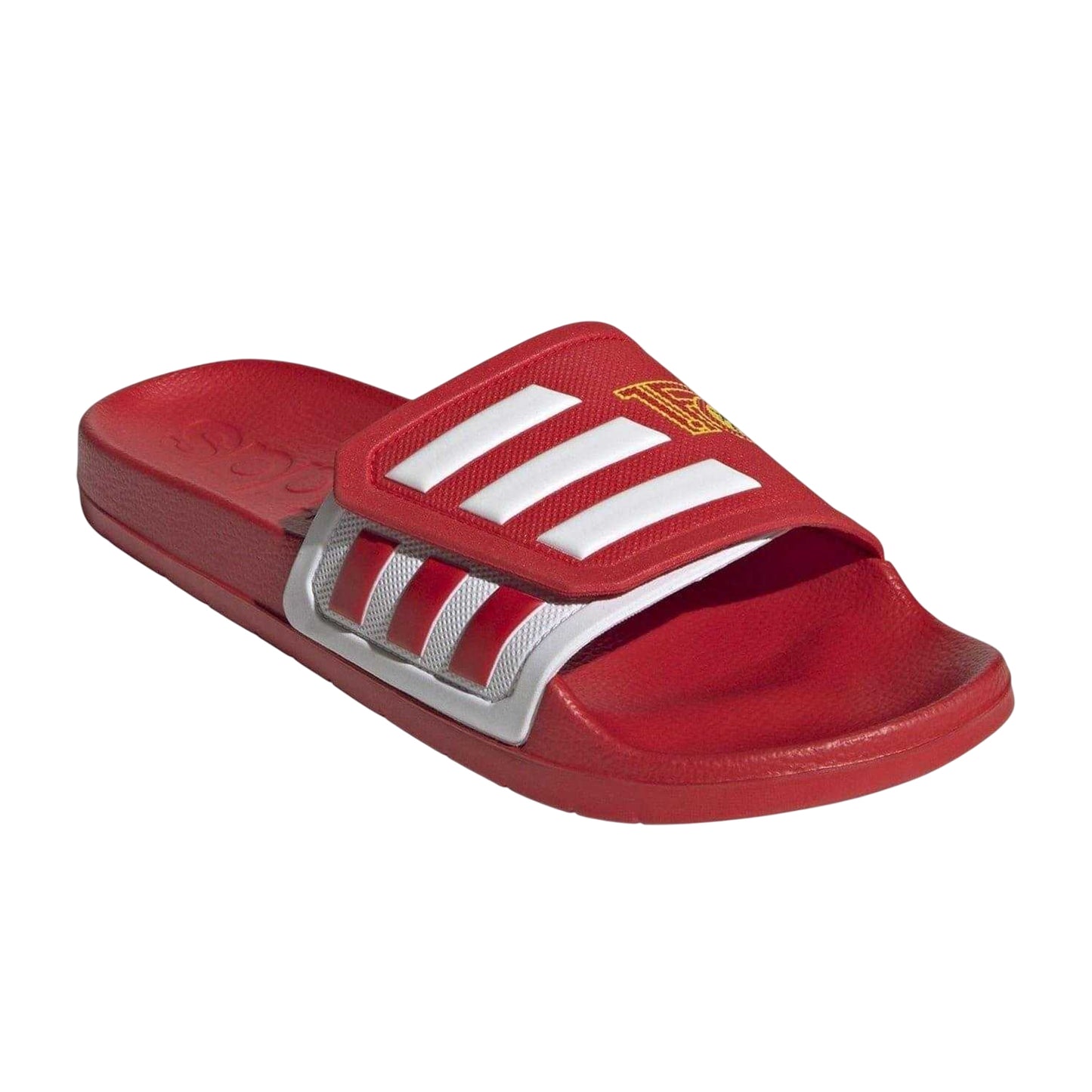Vivid Red-White - Lifestyle - Adidas Womens-Ladies Adilette Triple Stripe Synthetic Slides