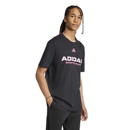Black - Side - Adidas Mens House Of Tiro Linear Regular T-Shirt