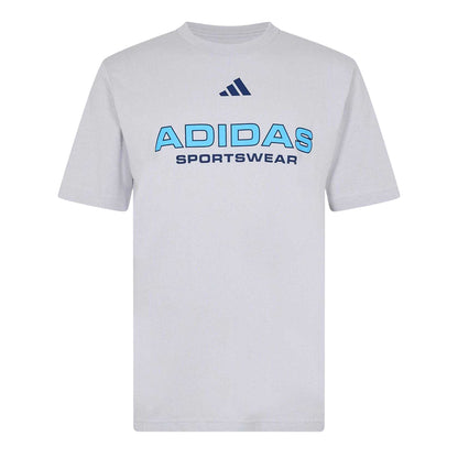 Grey - Front - Adidas Mens House Of Tiro Linear Regular T-Shirt