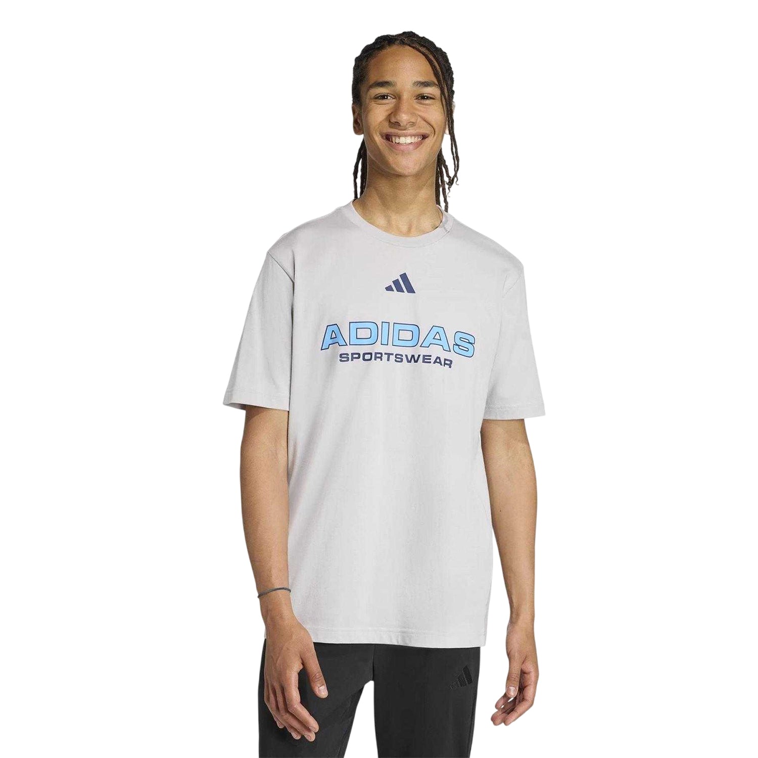 Grey - Side - Adidas Mens House Of Tiro Linear Regular T-Shirt