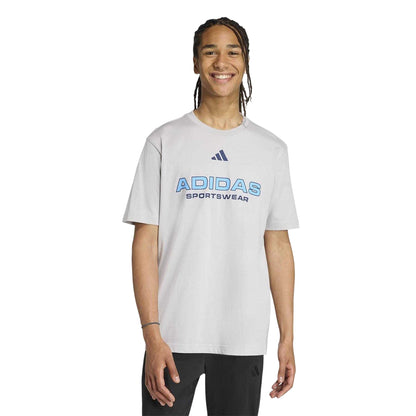 Grey - Side - Adidas Mens House Of Tiro Linear Regular T-Shirt