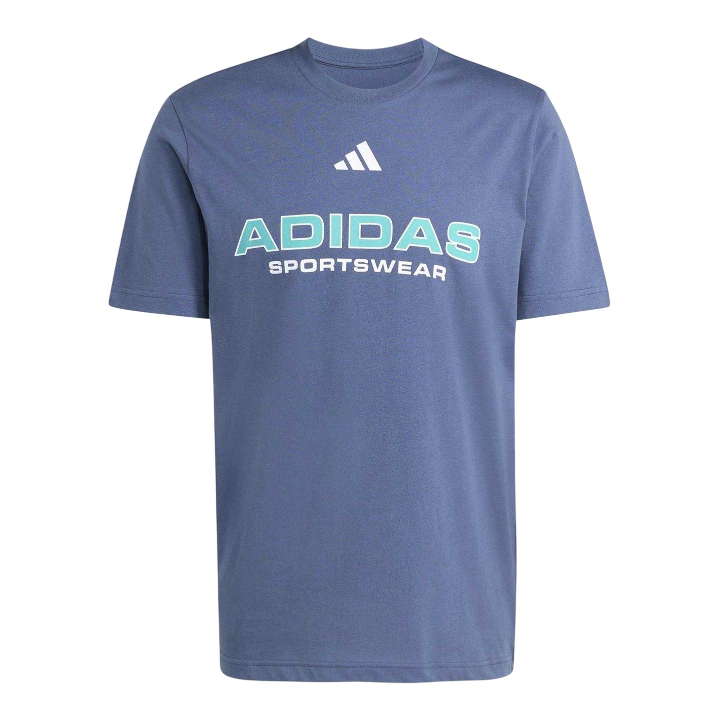 Navy-Teal - Front - Adidas Mens House Of Tiro Linear Regular T-Shirt