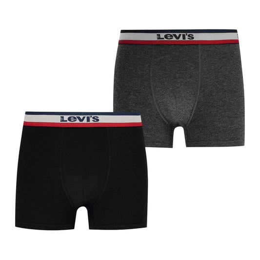 Black - Front - Levis Childrens-Kids Sports Boxer Shorts (Pack of 2)